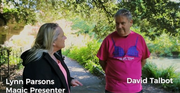 Men get breast cancer too. Interview with Lynn Parsons, Magic presenter and MoonWalker David 