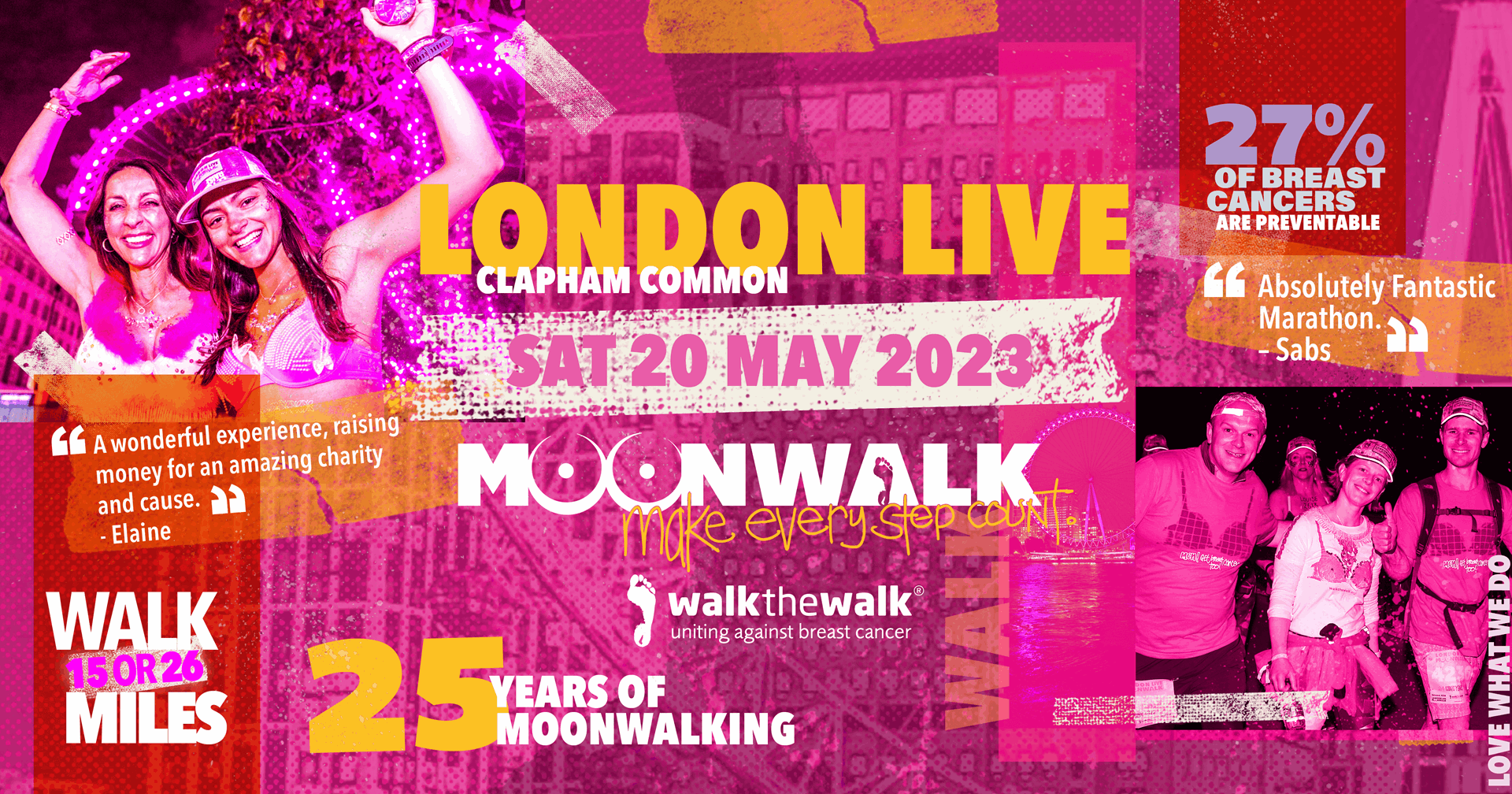 Moonwalk London 2024 Breast Cancer Charity Walk the Walk